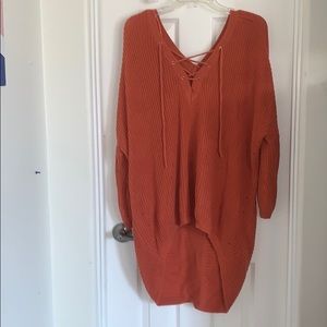 Oversized burnt orange sweater